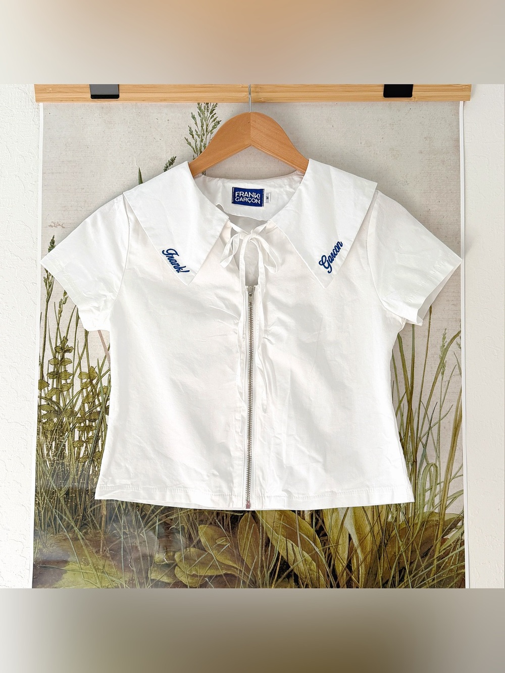 Sailor Collar Zip Top Blouse